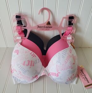 Juicy Couture 3pk Bra Set Women's Sz 34C NWT